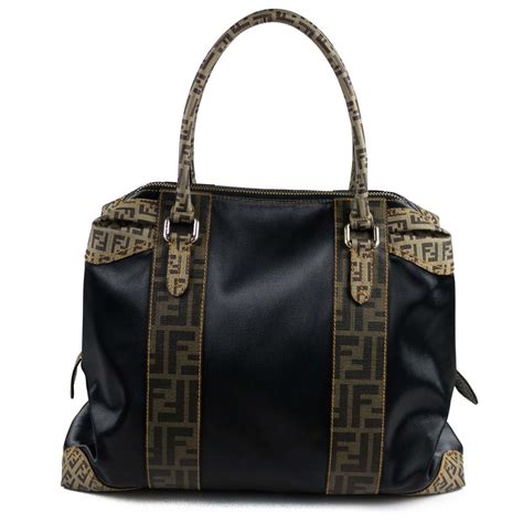 fendi zucca black canvas satchel|Fendi Zucca Coated Canvas .